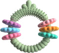 Blue TPR rubber chew ring dog toy for small dogs on a white background.