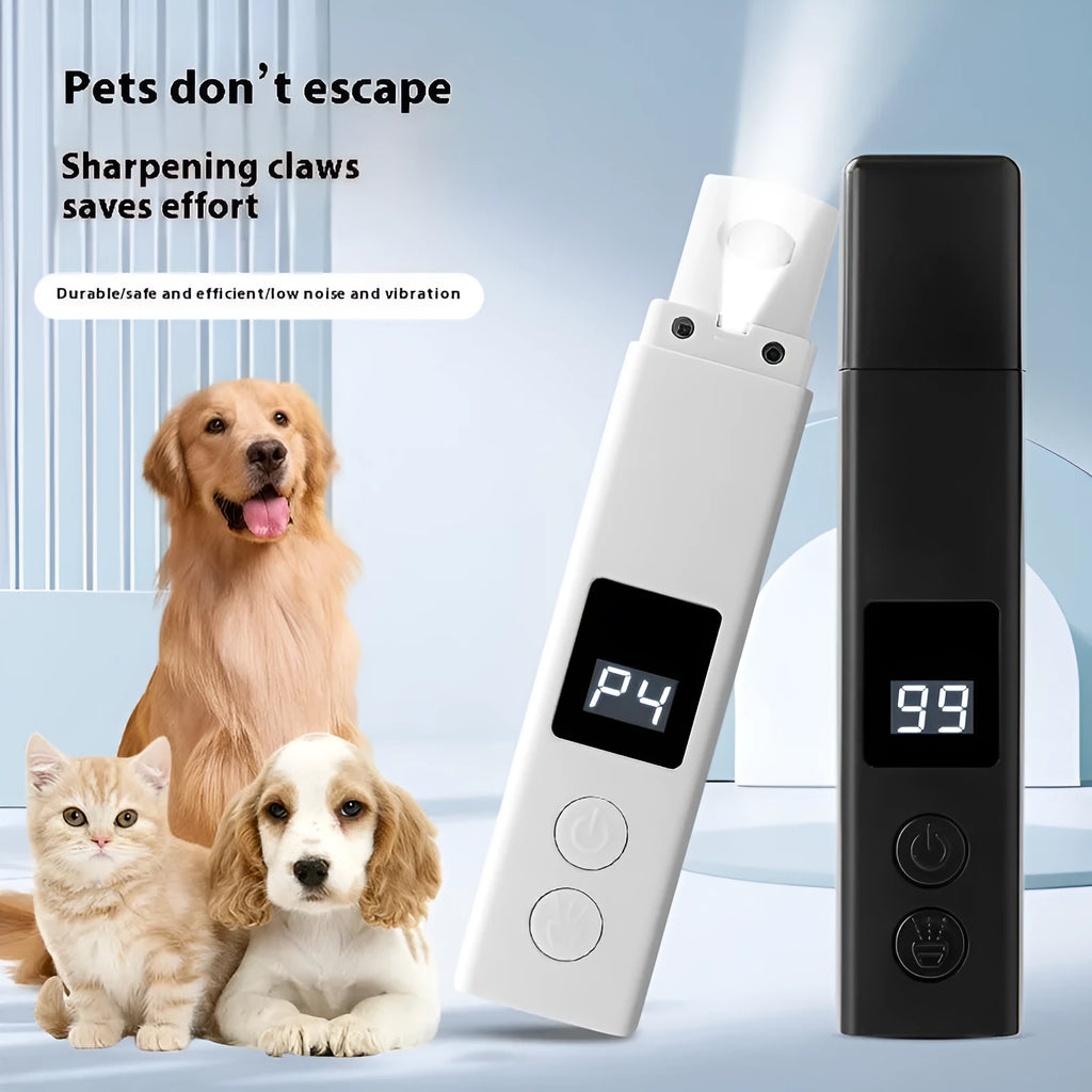 Electric dog nail grinder with LED light and dust cover for pet grooming