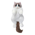 Bicolor ragdoll cat plush backpack for women with gift box, cleaning solution, comb and greeting card