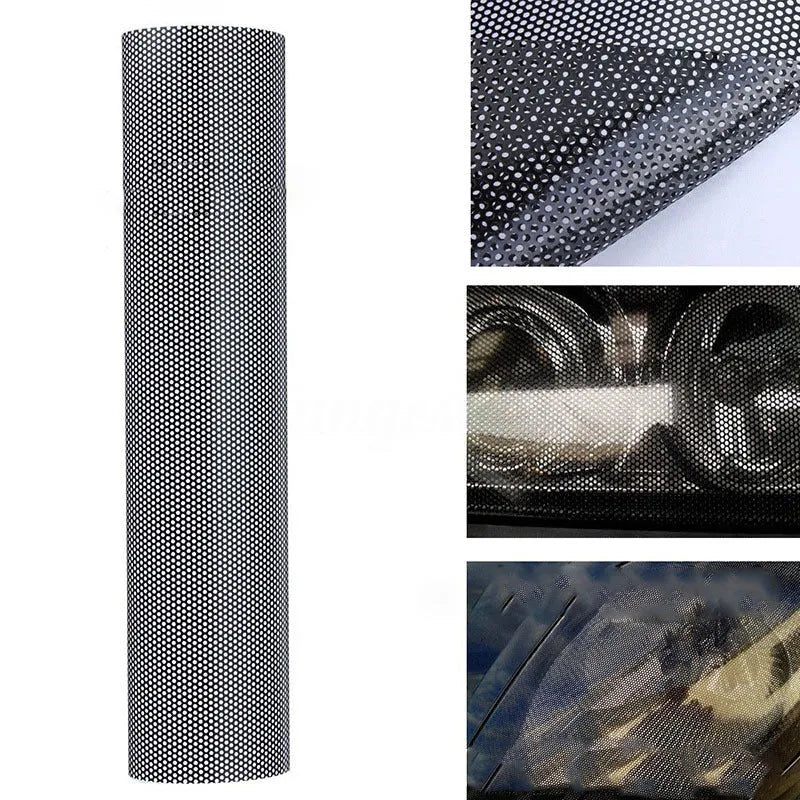 Perforated mesh-style plastic colour change film for cars, showing 30cm width.