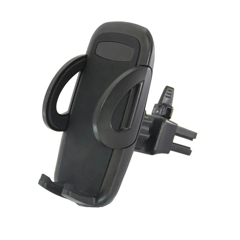 Black universal car mobile phone holder mounted on air conditioning vent