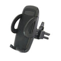 Black universal car mobile phone holder mounted on air conditioning vent