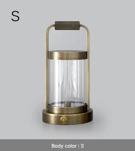 Alloy desk lamp in antique brass with 2W LED, 3000K light, 5200mAh battery and Type-C charging