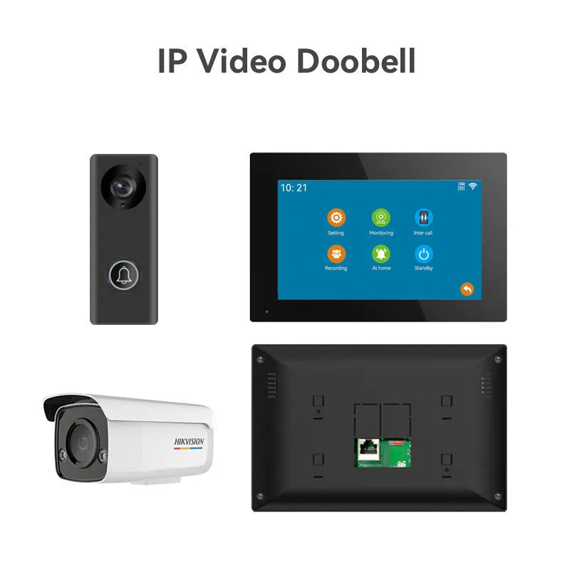 10-inch video intercom doorbell system with 1080P camera and colour HD display for home security