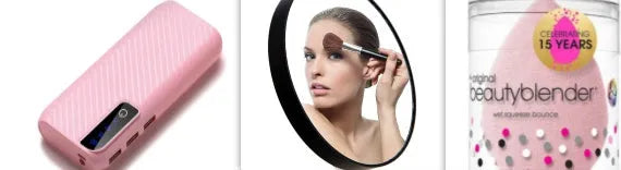 Compact black 20000mAh mini power bank with USB ports, shown with a mobile phone for scale.