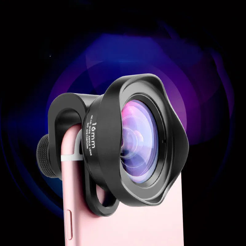 16mm wide angle mobile phone lens with aluminium clip and 0.5X magnification