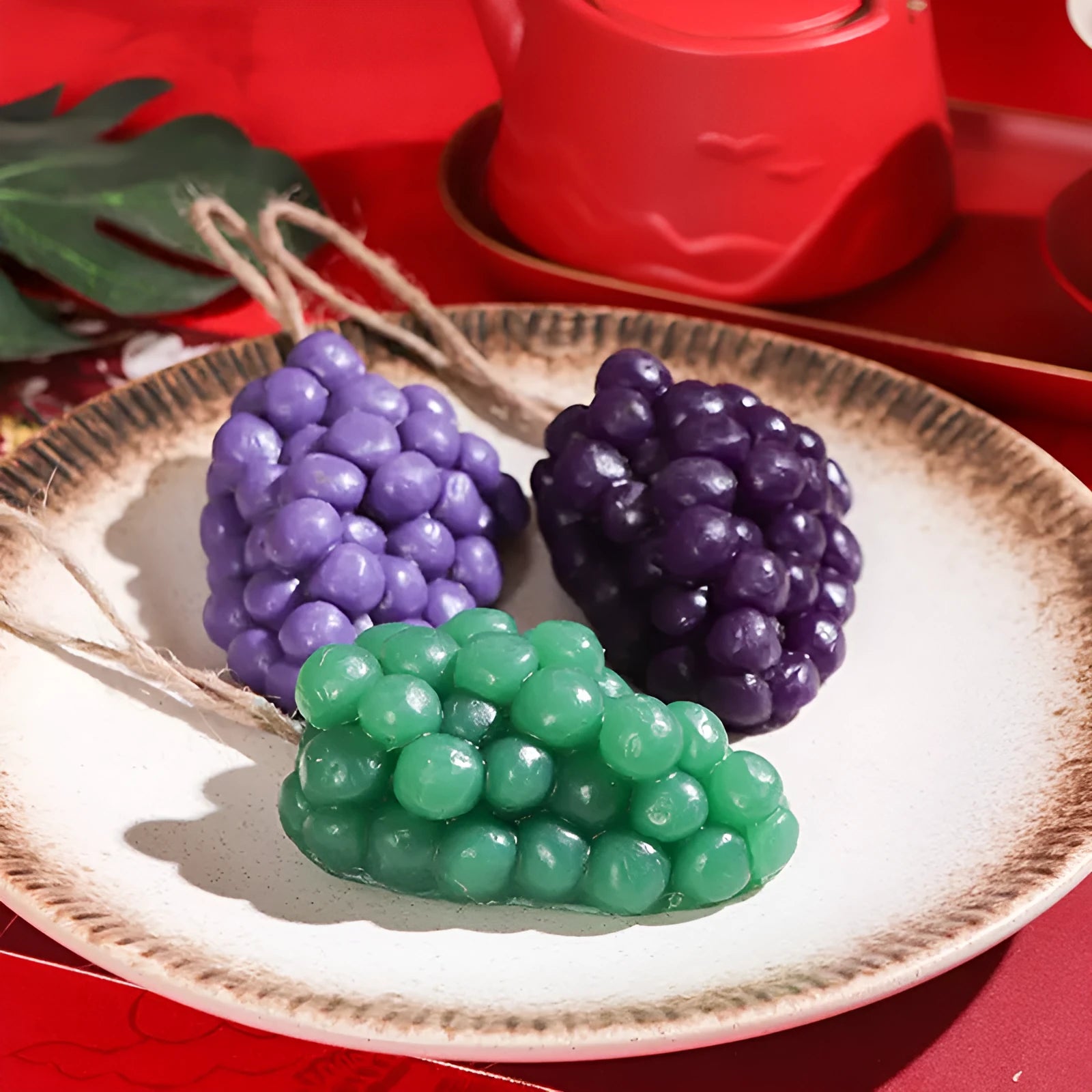 Purple and green grape handmade soap bars weighing 80g each