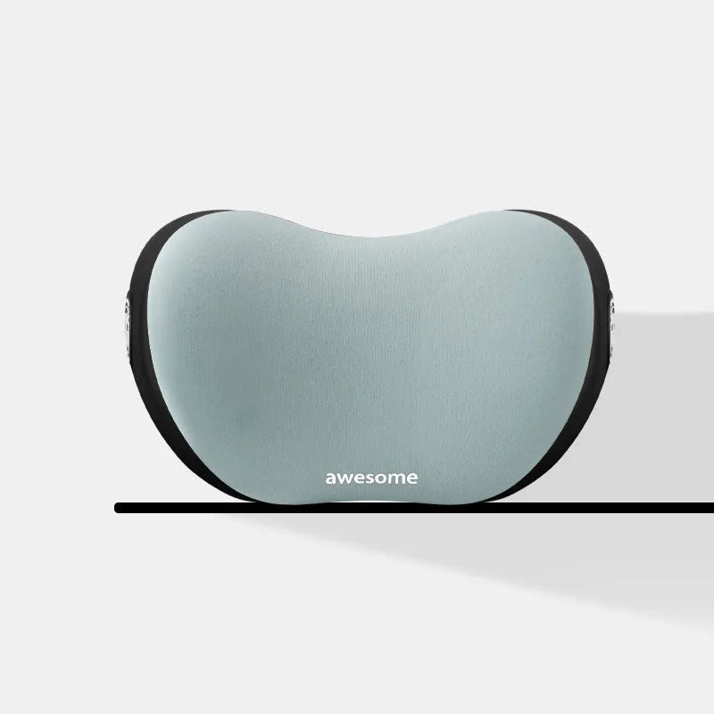 Automotive headrest and lumbar support pillow set in cloth material with cotton filler