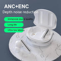 P60PRO wireless Bluetooth earphone in milky white with metal housing and charging case