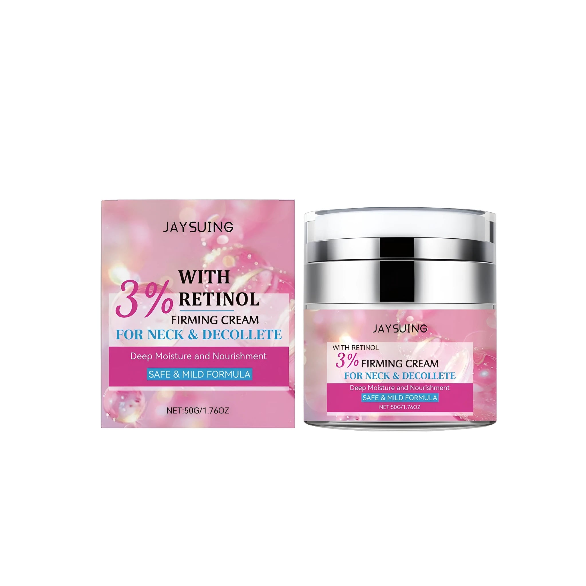 50g jar of retinol and hyaluronic acid anti-aging firming cream for the face.