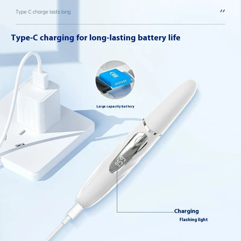 Intelligent digital display electric eyelash curler with four gears, tooth comb style, in black