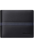Men's cowhide leather wallet with letter pattern and anti-theft card slots in gift box