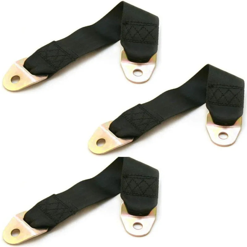 Electric door limit fixing strap with universal vehicle compatibility and mounting hardware