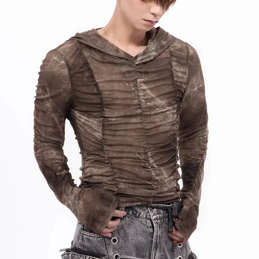 Lightweight ice silk bottoming shirt for boys in a picture colour, shown as a base layer under a printed top.