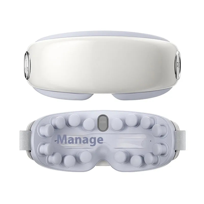 Purplish gray Bluetooth steam smart eye moisturising hot compress massager on a white background.