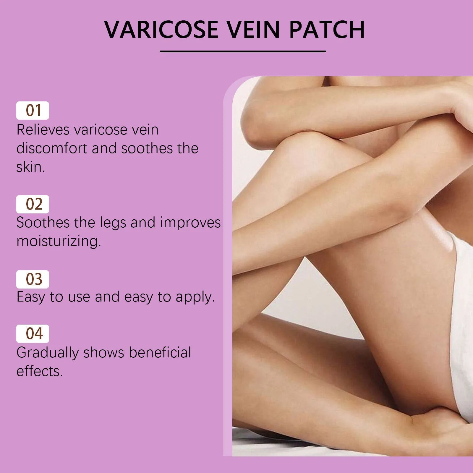 Pack of 4 micro needle patches with Moxa Leaf, Ginger Root, and Polyoctanol.