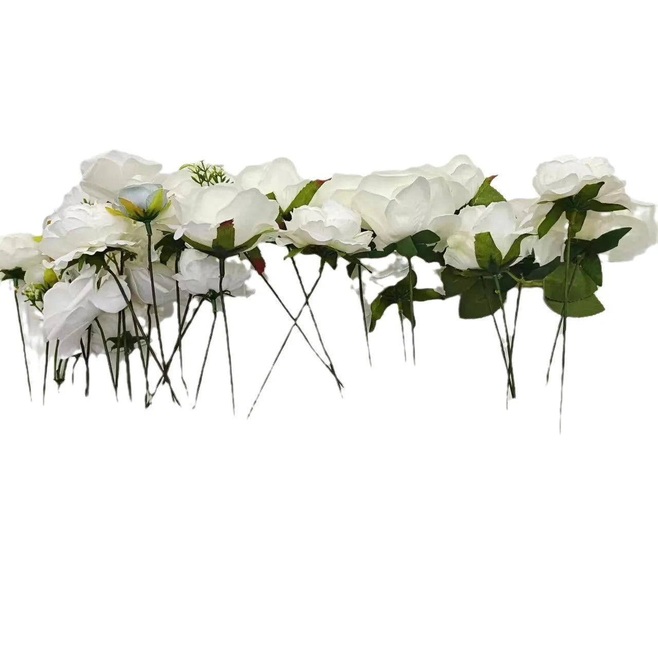 Artificial silk and PVC rose wedding table vase decoration ornament with embossed petals