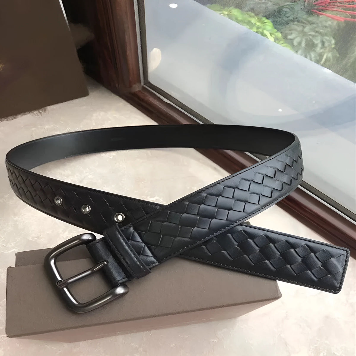 Children's top layer cowhide belt with copper needle buckle, 3.5cm wide, coffee or white, 120cm or 125cm