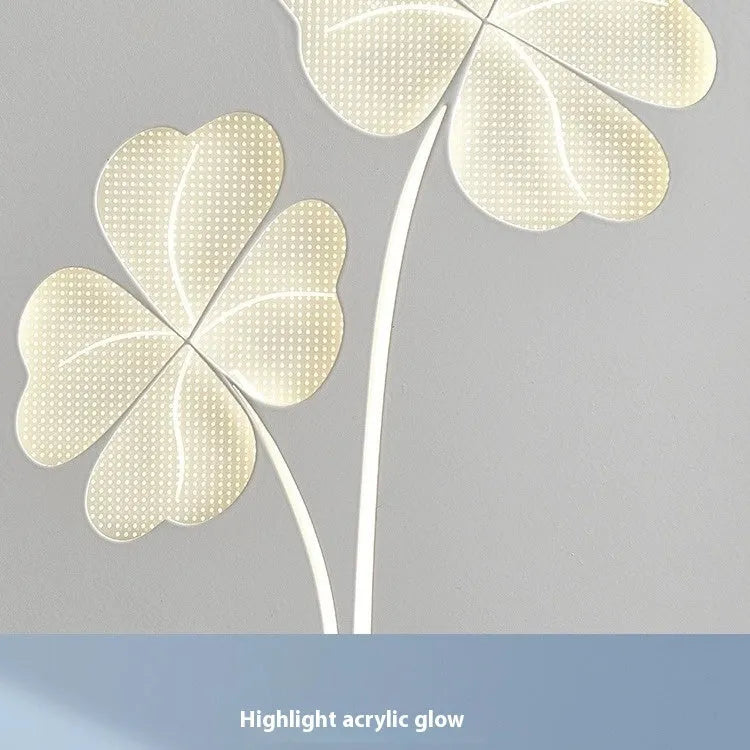 Modern wall lamp with acrylic decorative shade showing tricolour LED lighting and iron construction