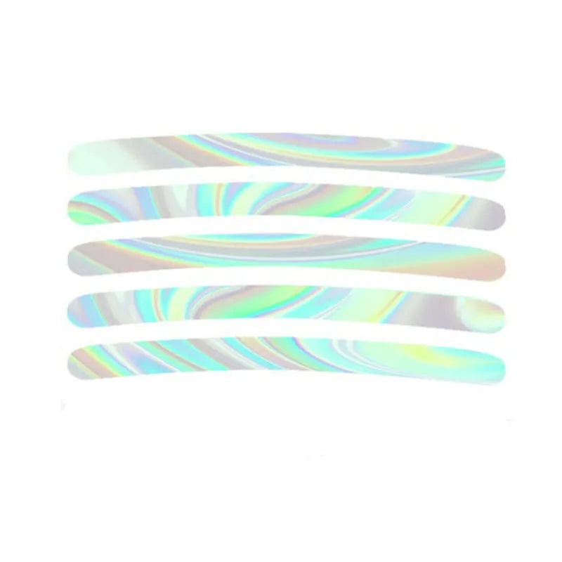 20 reflective wheel stickers, 90mm x 7mm, seven-colour laser finish for car and motorcycle rims