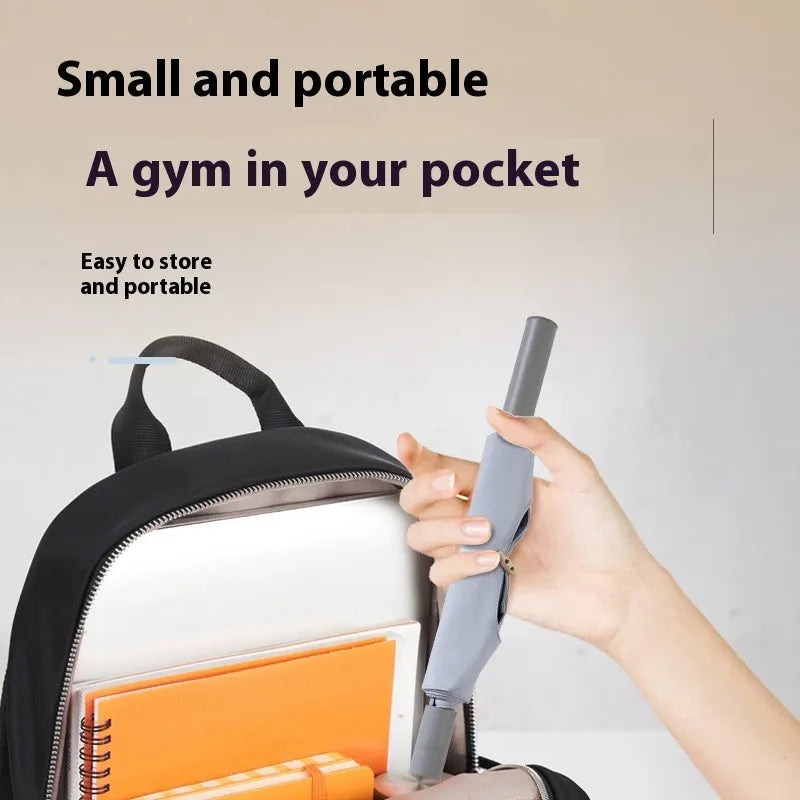 Grey and pink yoga multi-function stretching tool with iron frame for shoulder and hip flexibility exercises.