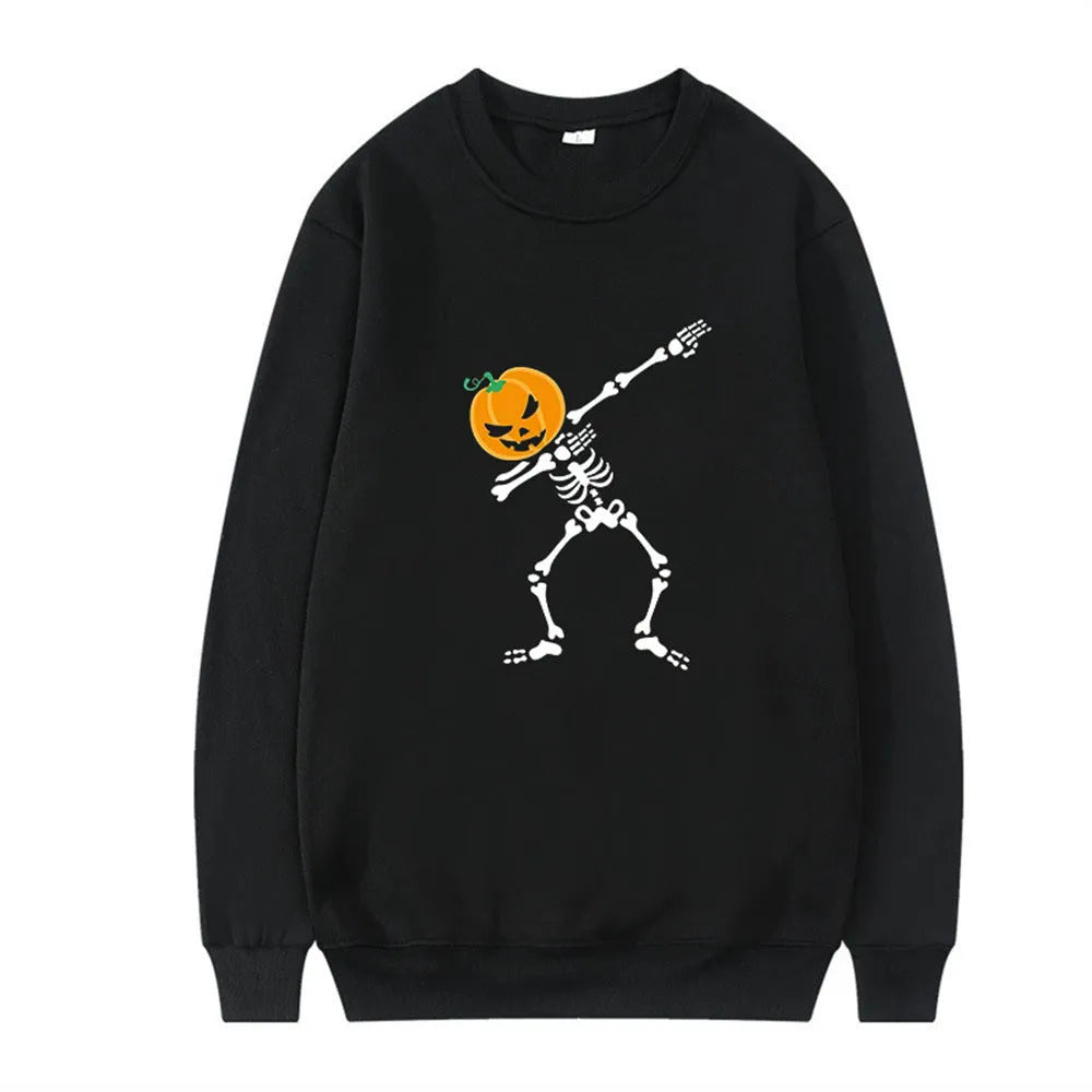 Women's printed cotton crew neck long sleeve top in multiple colours on a size chart.