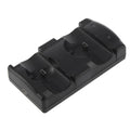 Black plastic PS3 two-in-one wireless charger base with USB connection for original PlayStation 3 controllers