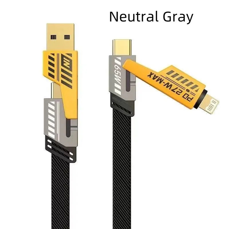 Fast charging data cable for Android phone with zinc alloy connector in 1M length, available in deep black colour