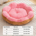 Round grey and black plush cat bed with a removable nest, shown with a cat curled up inside.