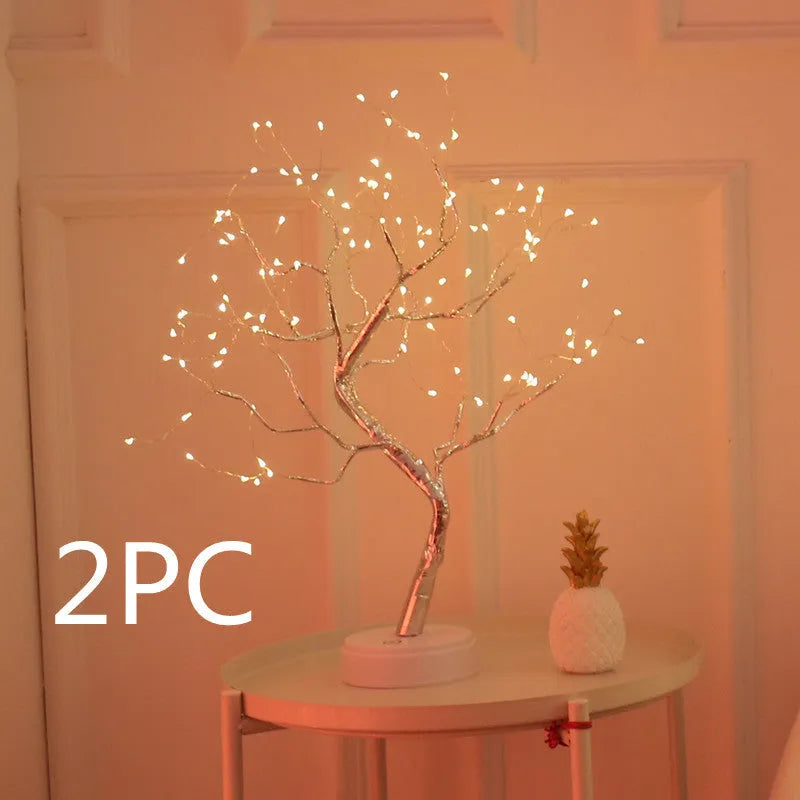 50cm tall touch-controlled LED Christmas tree light with 108 multi-colour lights on plastic and copper wire branches