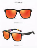 Orange polarized sports sunglasses with UV400 protection and resin lenses for square faces