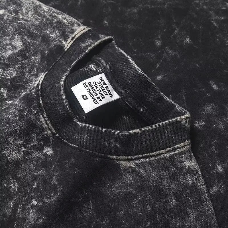 Men's black cotton short-sleeved casual top shown on a plain background