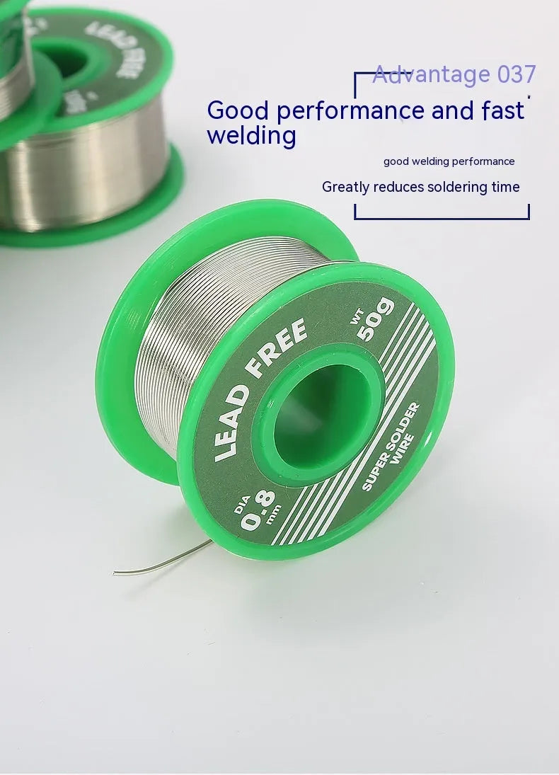 Flux cored tin lead solder wire roll for metal repair, 0.8-1.0mm diameter, 50g-100g