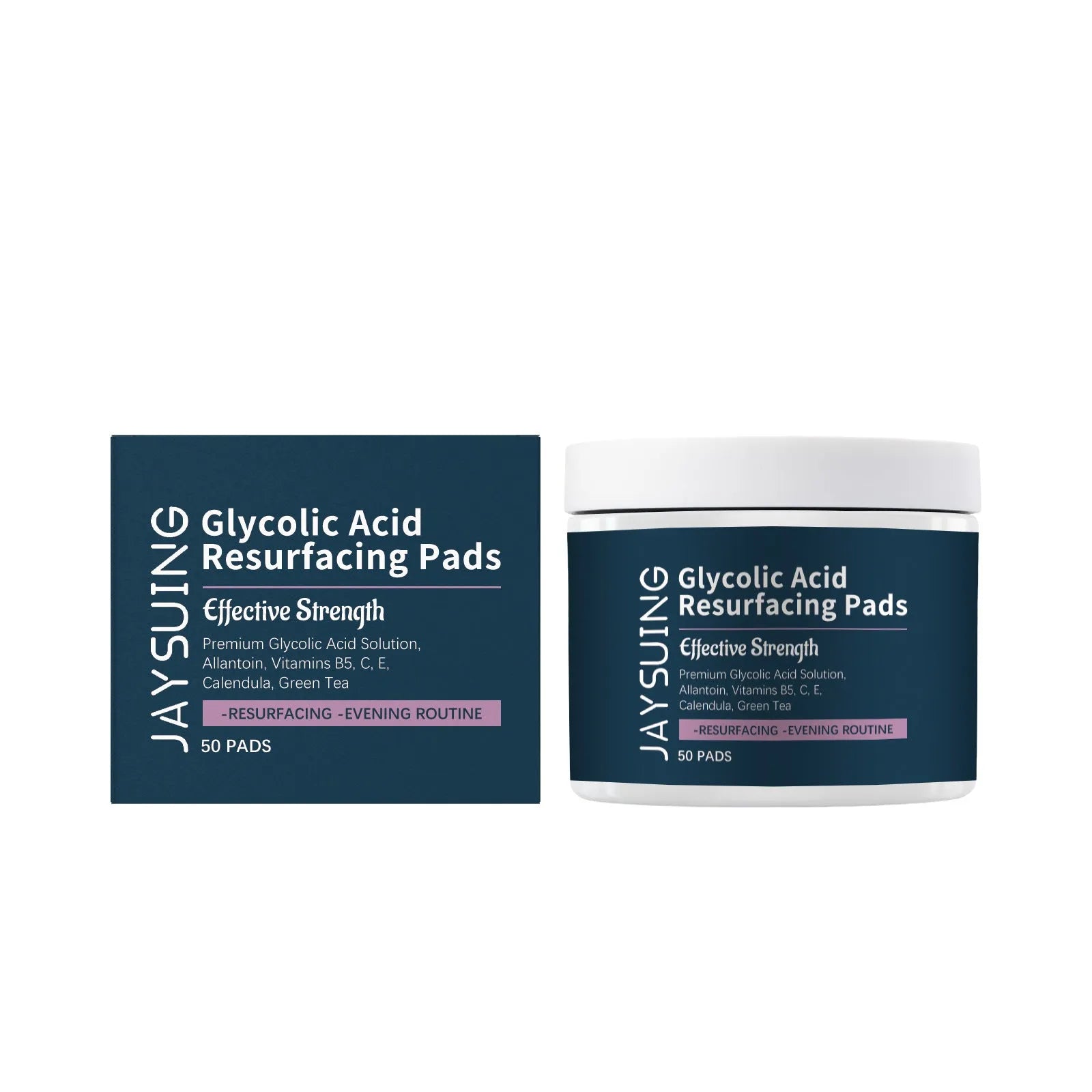 Pack of 50 Glycolic Acid Exfoliating Moisturising Cotton Cloth Facial Pads