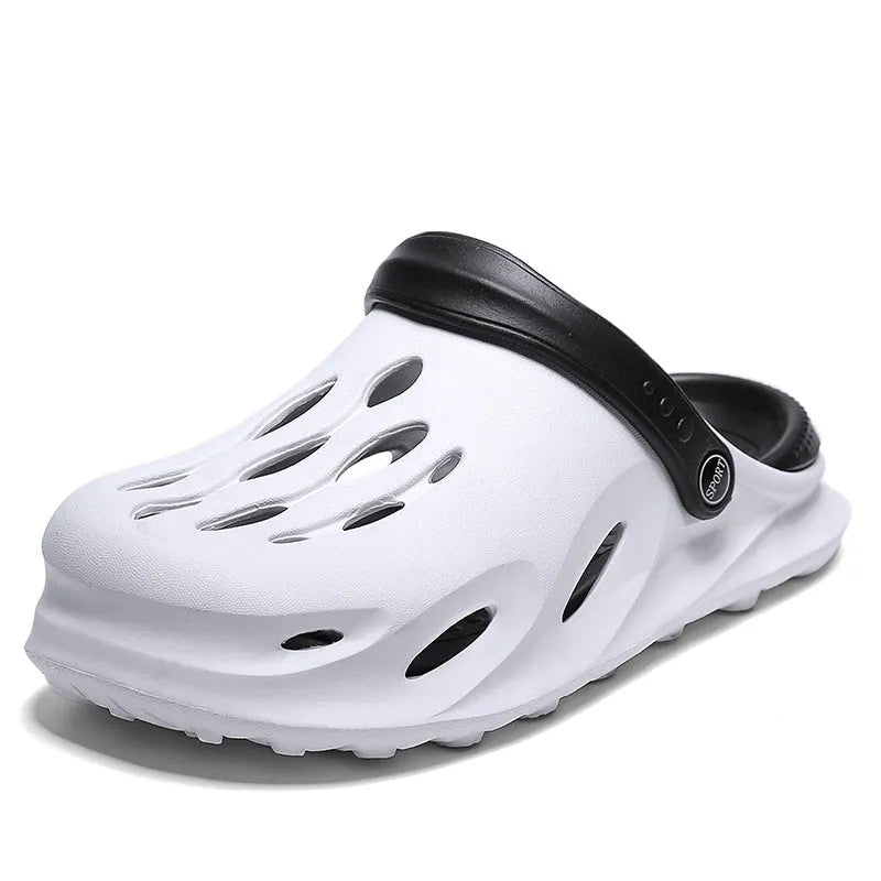 EVA lazy beach sandals in white, green, gray, or khaki, sizes 39-45, for indoor and outdoor use