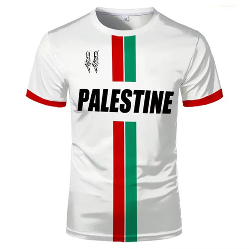 Black 3D printed football graphic on a white stretch spandex T-shirt with short sleeves.