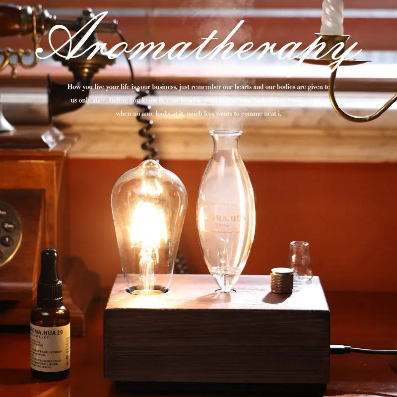 Smart Waterless The Third Gear Ambience Light Aroma Diffuser in glass column shape with reservoir and single fog outlet