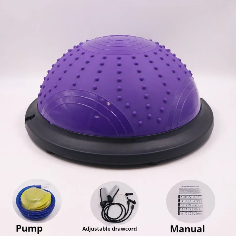 46cm glossy wave velocity yoga balance ball in blue on a white background