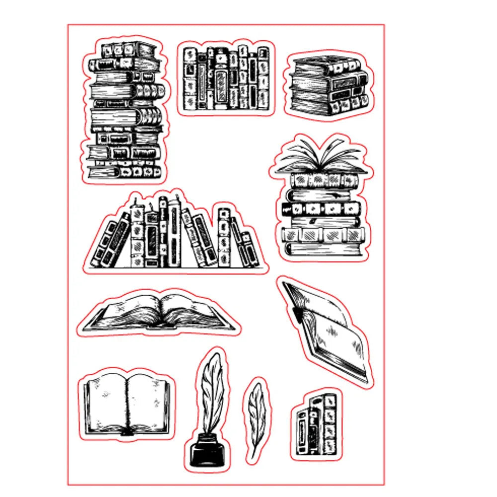 Transparent silicone stamp with adhesive backing measuring 11cm by 16cm for paper craft
