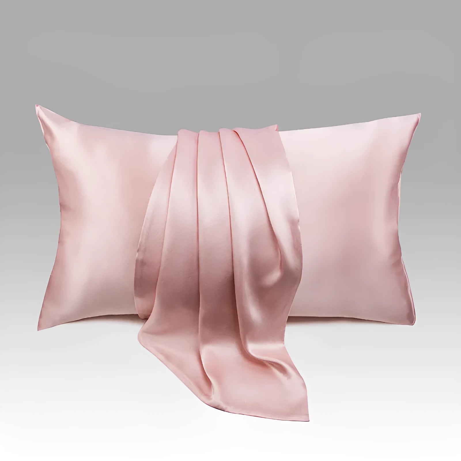 Dark grey mulberry silk pillowcase with envelope closure in modern simplicity style