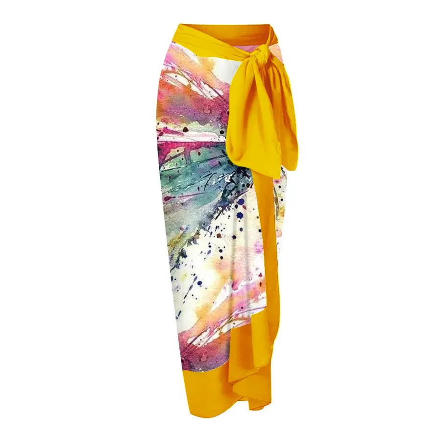 Yellow women's one-piece swimsuit with high waist and briefs style for conservative coverage.