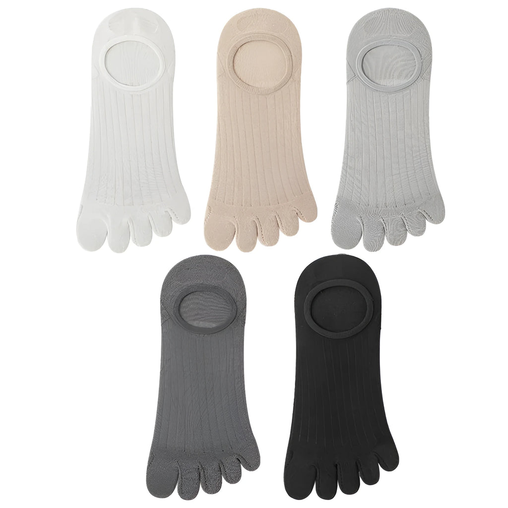 Men's five-finger summer socks in modal fabric with antibacterial properties and invisible low-cut design