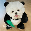 Cat and dog costume set with radish rabbit or bamboo panda clothes and carrot prop for spring and autumn