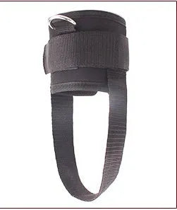 Cotton foot rope ankle strap with thickened diving cotton, quality Velcro, and steel buckle for leg training in black