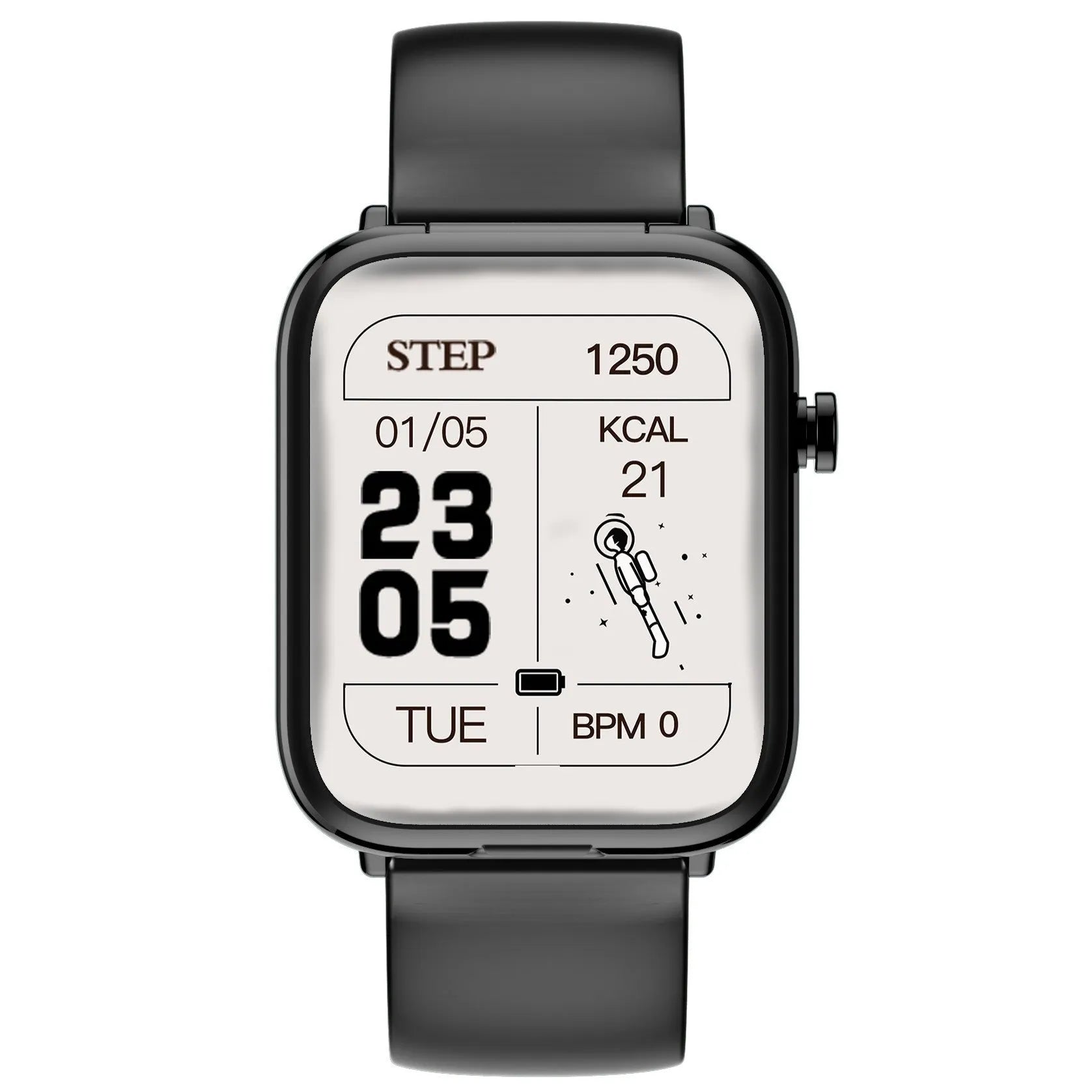 Black all-touch smart Bluetooth headset watch with 1.69-inch screen on wrist