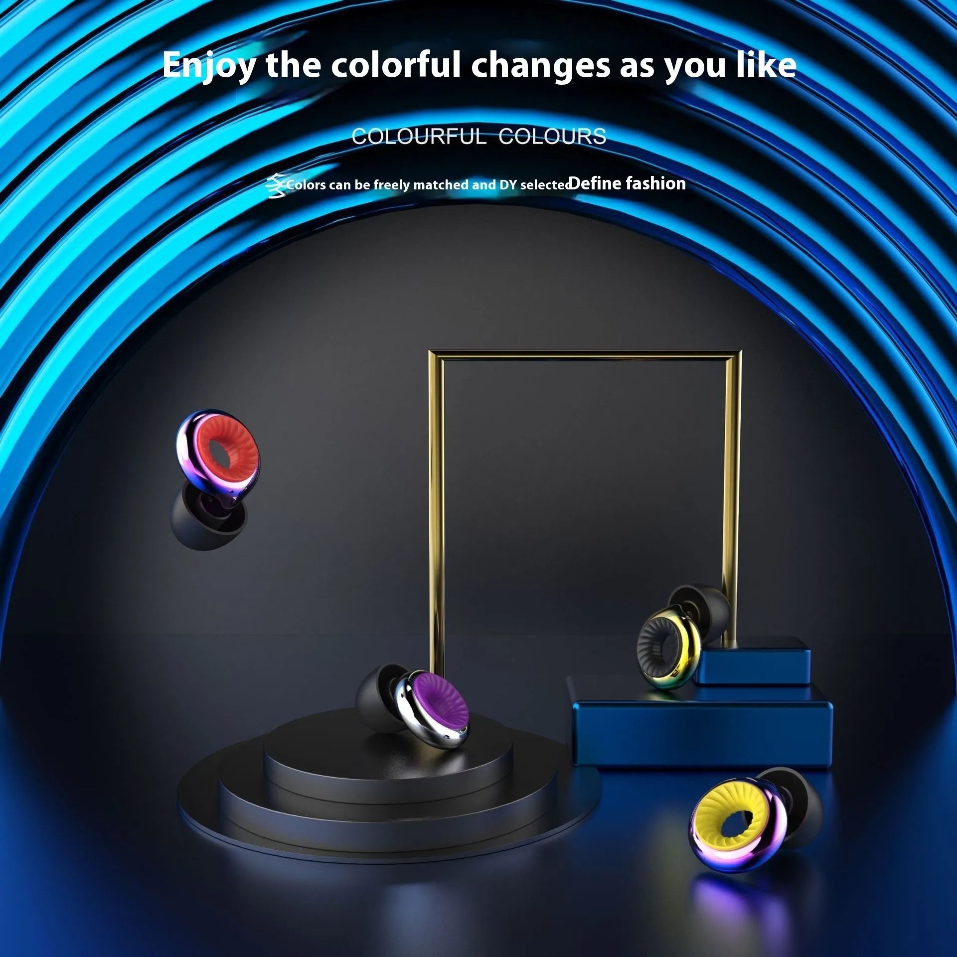 Set of reusable noise reduction sleep earpluds in various colours with a storage box and spare ear caps.