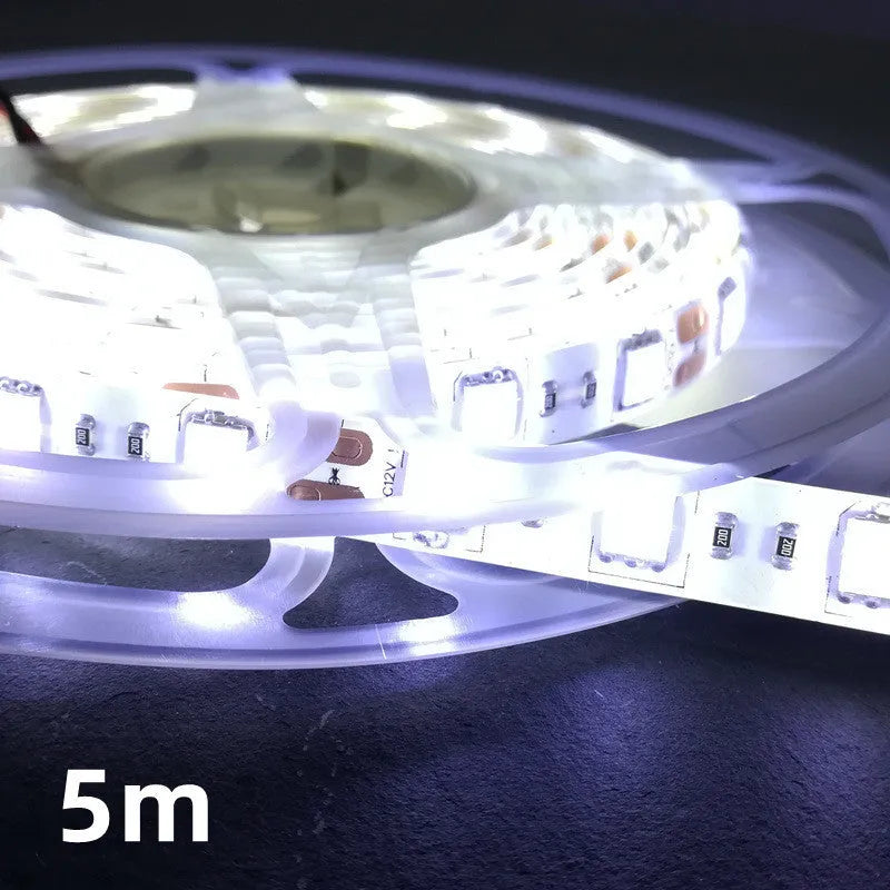 Epoxy waterproof flexible LED light strip showing 5050 beads and 10mm width