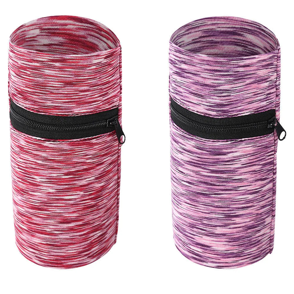 Sports arm bag for running with adjustable strap and multiple colour options including striped patterns