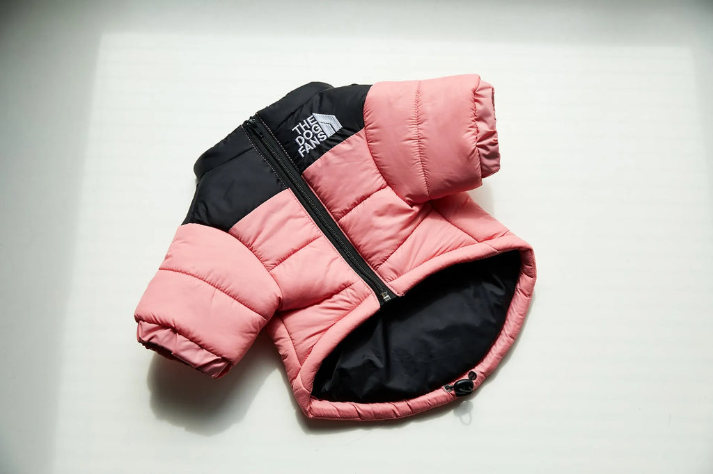 Windproof rainproof dog winter warm cotton-padded coat in polyester, sizes S to 5XL, multiple colours