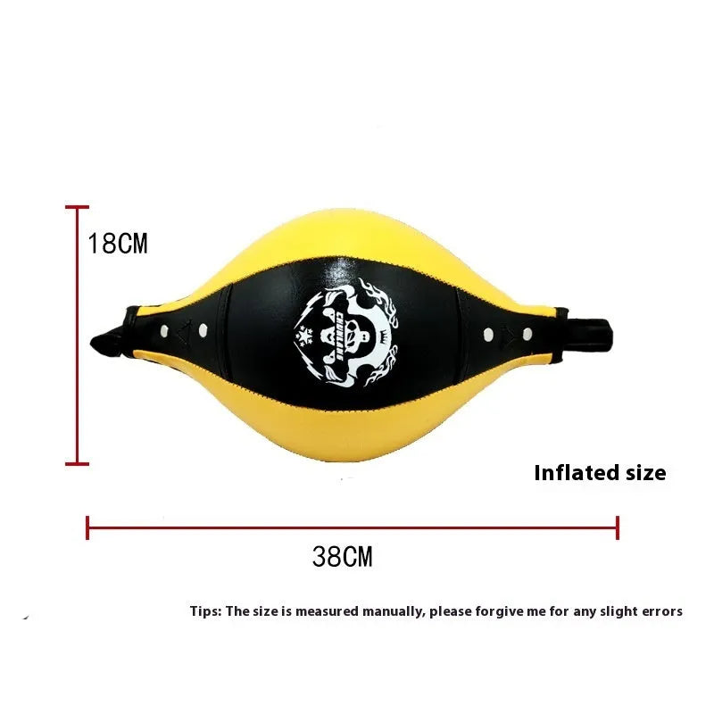 Black and red diamond pattern boxing speed ball with elastic cord hanging mount